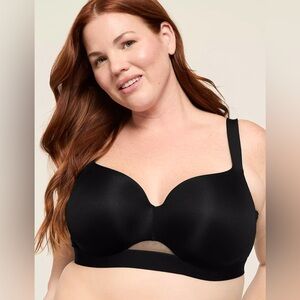 Cacique Comfort Bliss Lightly Lined Balconette Bra in Black 54C NWT